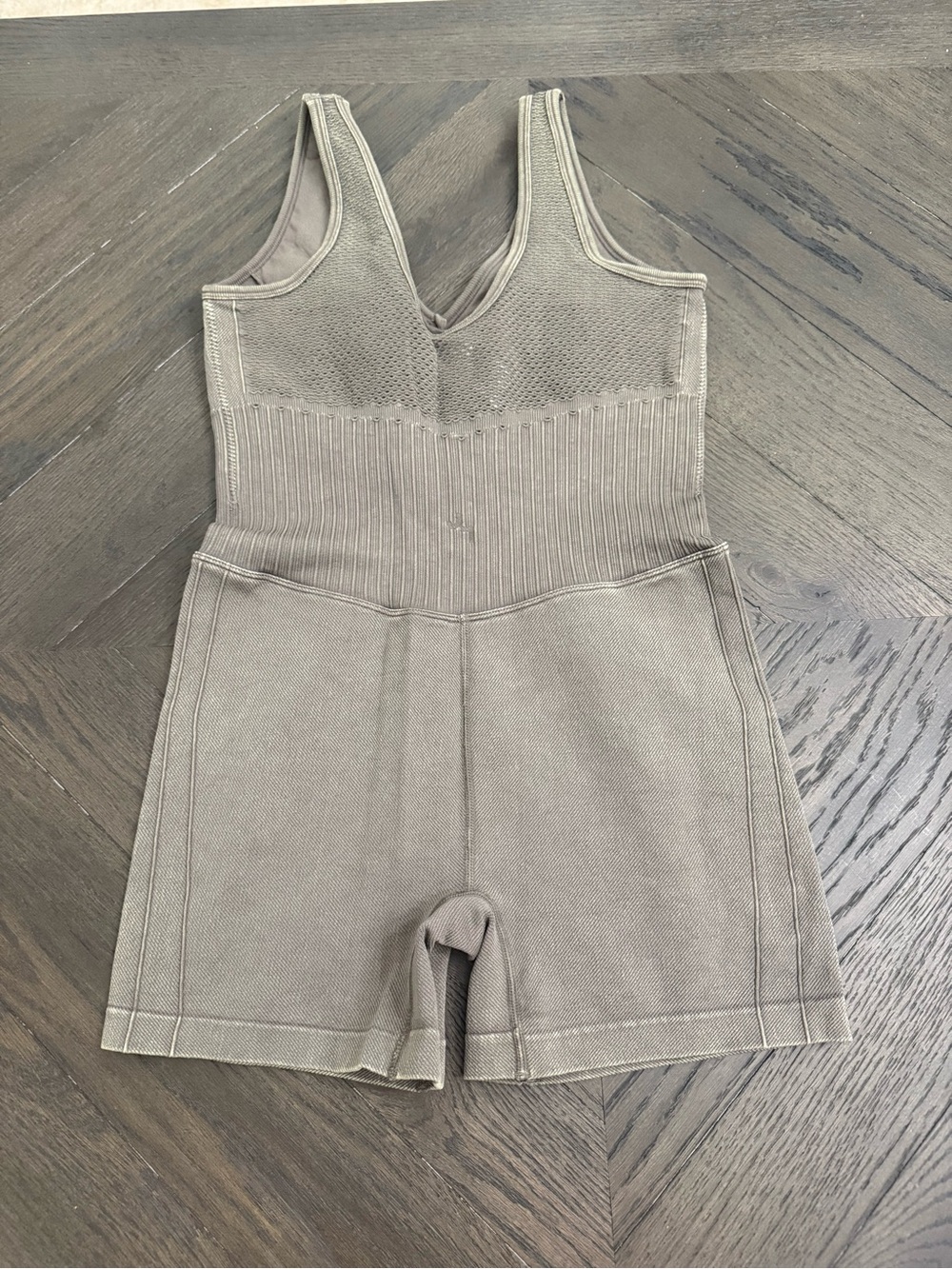 JoyLab Taupe Ribbed Tank Romper - Picture 2 of 4